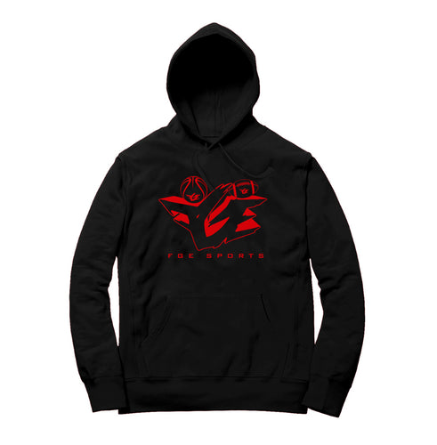 FGE SPORTS HOODIE (BLACK/RED)